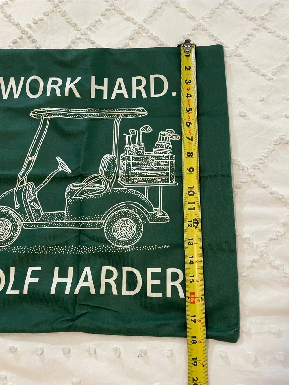 Work Hard Golf Harder Green Golf Cart pillow cover new